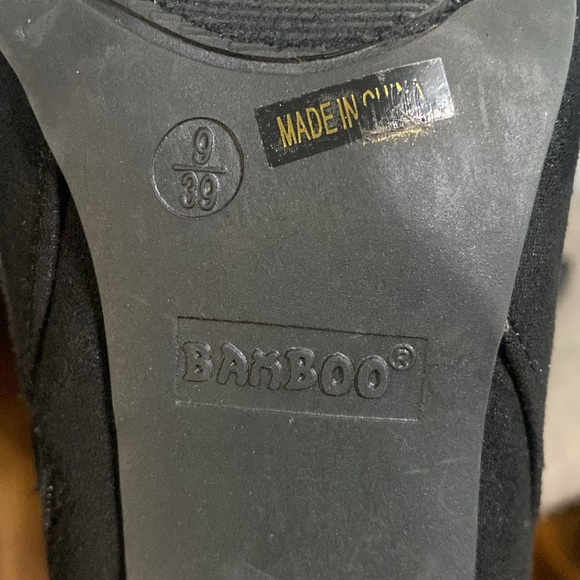 Bamboo black suede booties, size 9. - Picture 7 of 11